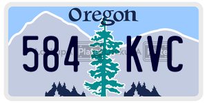 584KVC  license plate in OR