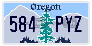 584PYZ  license plate in OR