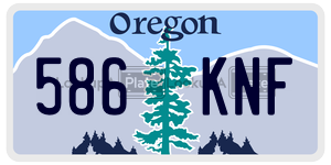 586KNF license plate in Oregon