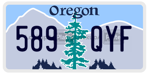 589QYF  license plate in OR