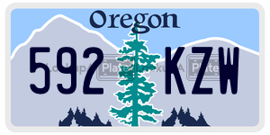 592KZW license plate in Oregon