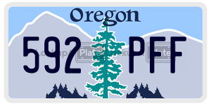 592PFF license plate in Oregon