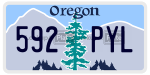 592PYL  license plate in OR