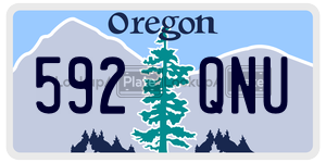 592QNU  license plate in OR