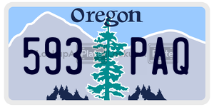593PAQ  license plate in OR
