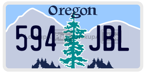 594JBL license plate in Oregon