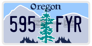 595FYR  license plate in OR