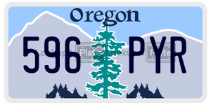 596PYR  license plate in OR