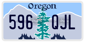 596QJL  license plate in OR