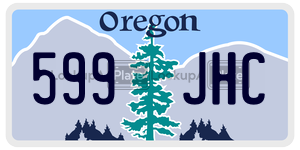 599JHC license plate in Oregon