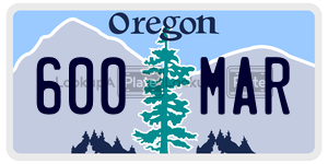 600MAR  license plate in OR