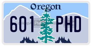 601PHD  license plate in OR