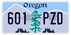 601PZD  license plate in OR