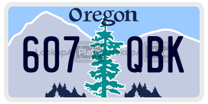 607QBK license plate in Oregon