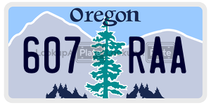 607RAA  license plate in OR