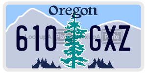 610GXZ  license plate in OR