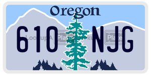 610NJG  license plate in OR