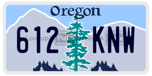 612KNW license plate in Oregon