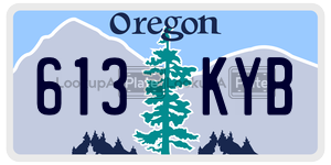 613KYB  license plate in OR