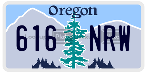 616NRW  license plate in OR