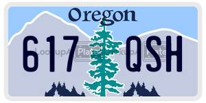 617QSH  license plate in OR