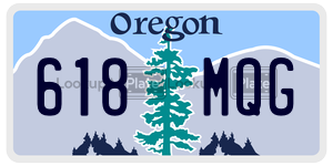 618MQG license plate in Oregon