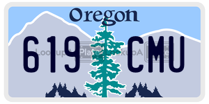 619CMU license plate in Oregon