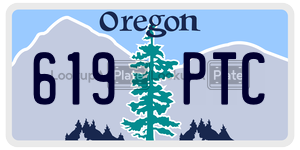 619PTC license plate in Oregon