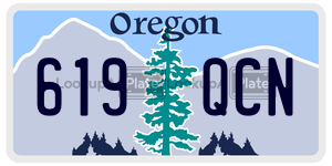619QCN  license plate in OR