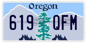 619QFM  license plate in OR