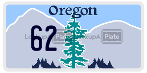 62  license plate in OR