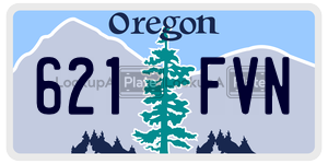 621FVN license plate in Oregon