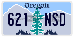 621NSD license plate in Oregon