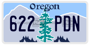 622PDN license plate in Oregon