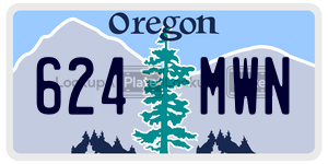 624MWN  license plate in OR