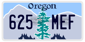 625MEF  license plate in OR