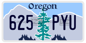 625PYU  license plate in OR