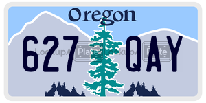 627QAY  license plate in OR