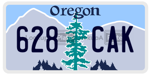 628CAK license plate in Oregon