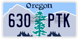 630PTK license plate in Oregon