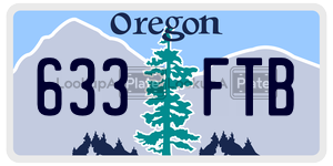 633FTB  license plate in OR