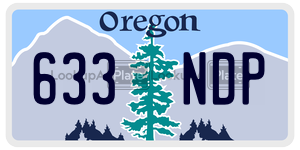 633NDP license plate in Oregon