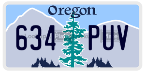 634PUV  license plate in OR
