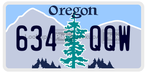 634QQW  license plate in OR