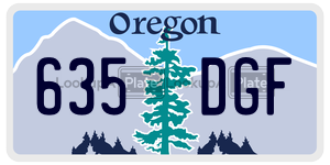 635DGF license plate in Oregon