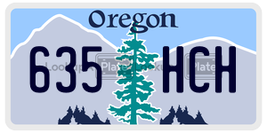 635HCH  license plate in OR
