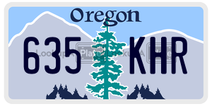 635KHR  license plate in OR