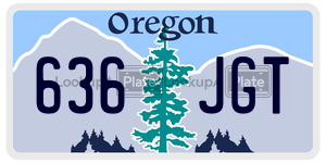 636JGT license plate in Oregon
