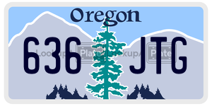 636JTG license plate in Oregon