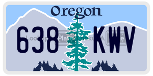 638KWV  license plate in OR